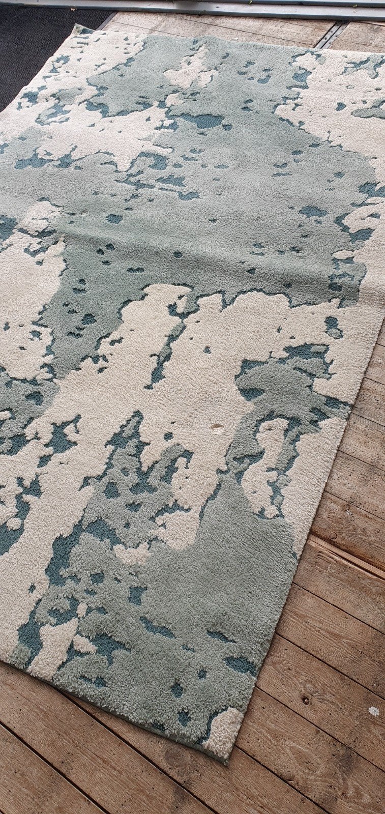 Vloerkleed Ikea - Groen/Crème, Laagpolig, 160x230 cm, 150 tot 200 cm, 200 cm of meer, Groen, Ophalen of Verzenden