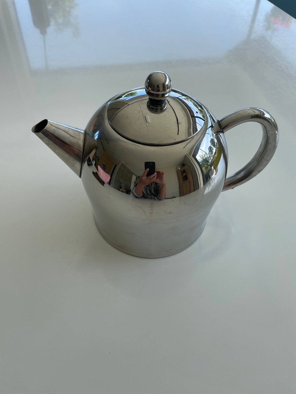 RVS theepot Minuet Bredemeijer dubbelwandig, Theepot/fluitketel, Gebruikt, Bredemeijer, Zilver