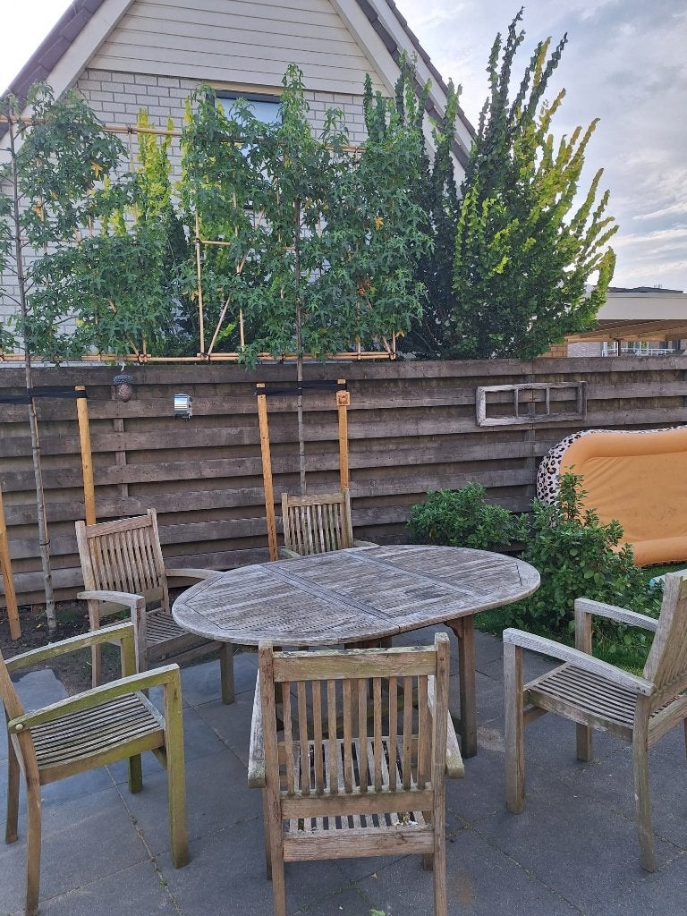 Tuinset hout, Ophalen, 5 zitplaatsen, Gebruikt, Tuinset