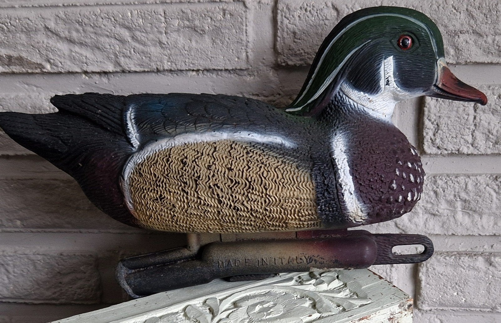 Vintage Lokvogel Eend - Made in Italy, Ophalen of Verzenden, Gebruikt, Vogel, Overige typen