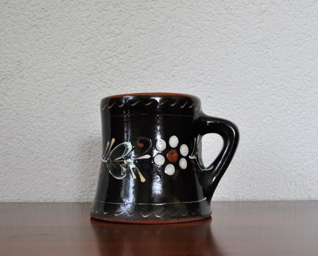 Oude Beker Zwart/Bruin 1939 11 cm Sarospataki ??, Antiek en Kunst, Ophalen of Verzenden