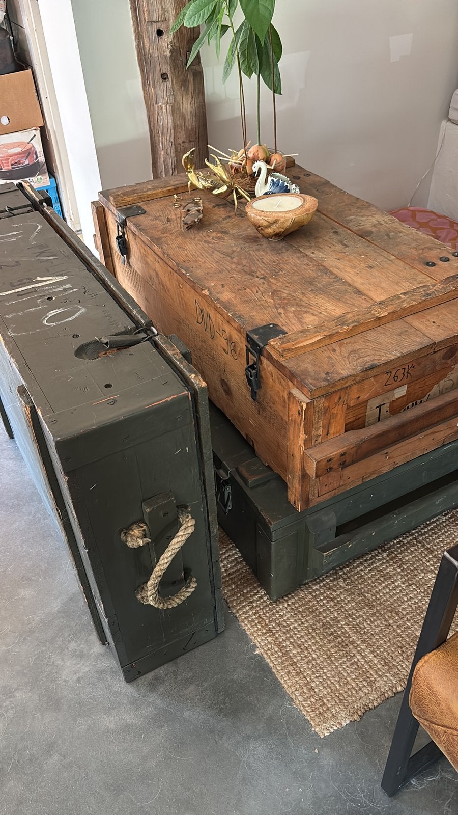 Legerkisten groot, Ophalen, 100 tot 150 cm, Zo goed als nieuw, 5 – 50