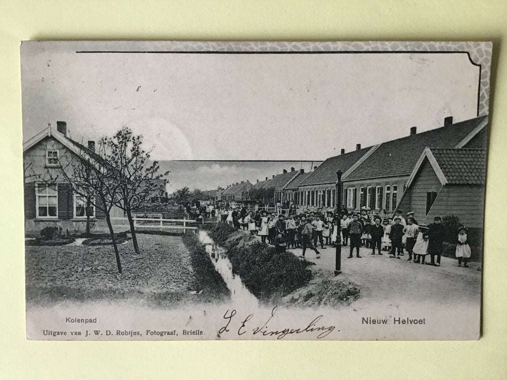 Oude ansichtkaart Kolenpad Nieuw Helvoet met mensen 1903, Ophalen of Verzenden, Voor 1920, Gelopen, Zuid-Holland