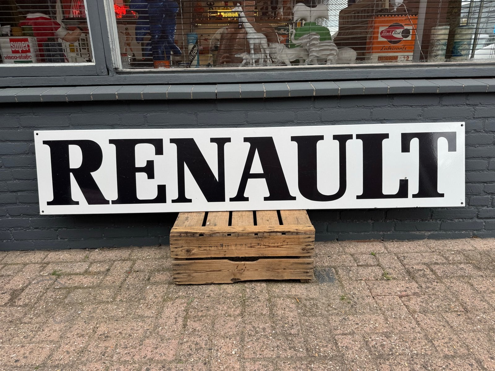 Vintage Renault Emaille Reclamebord - Groot Formaat, Ophalen, Gebruikt, Auto's