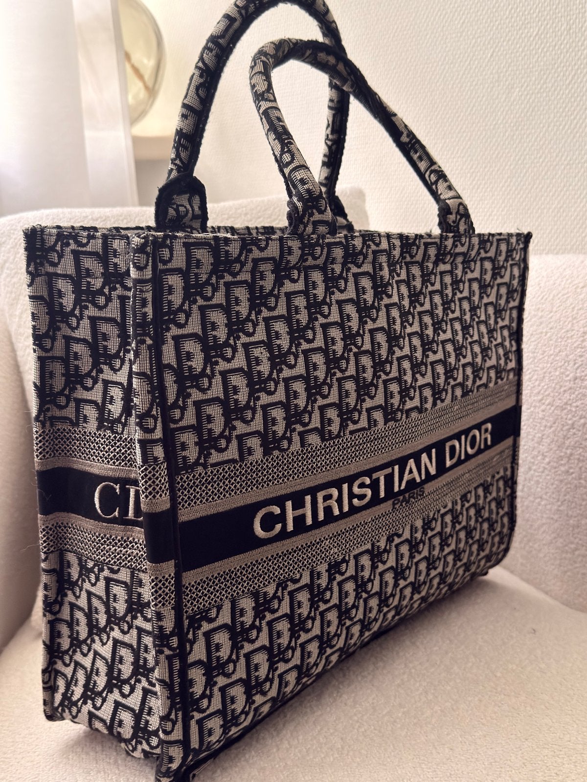 Dior Book Tote Oblique Canvas Tas, Ophalen of Verzenden, Zo goed als nieuw, Zwart, Shopper