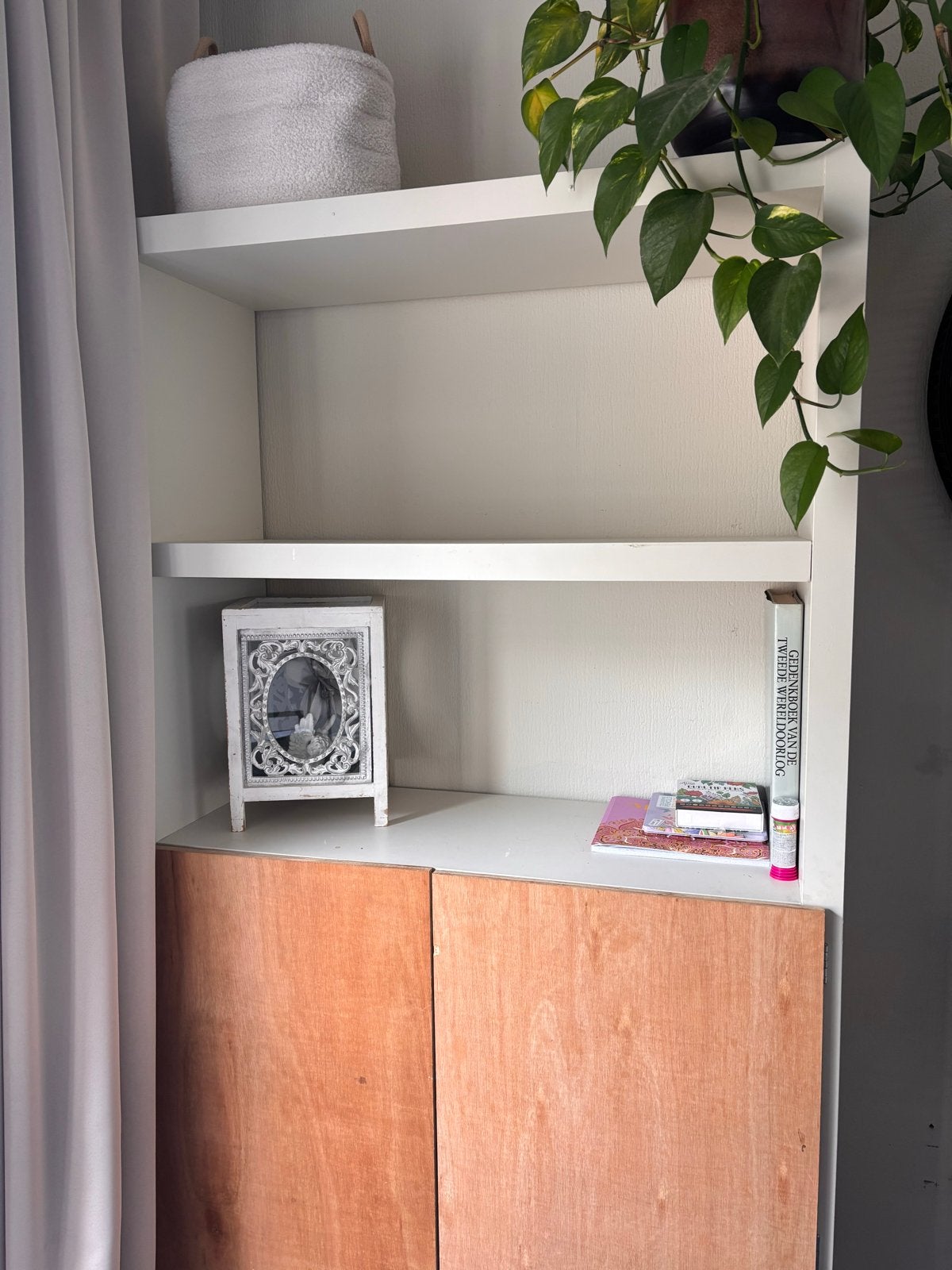 Malm kast met zelfgemaakte deurtjes, Ophalen, Gebruikt, 50 tot 100 cm, 150 tot 200 cm