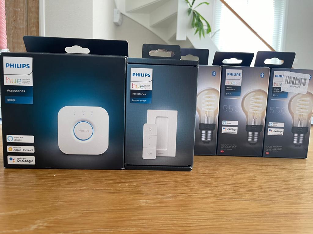 Philips Hue bridge, dimmer en 3 white ambiance lampen, Huis en Inrichting, Lampen | Losse lampen, Led-lamp, Minder dan 30 watt