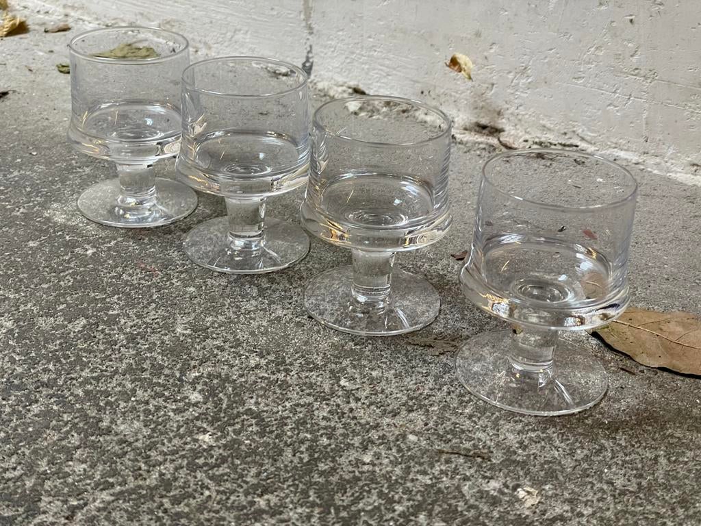 Iittala, Finland: 4 ‘Marski’ glazen 11 cm (1959–1979), Verzamelen, Glas en Borrelglaasjes, Ophalen of Verzenden, Zo goed als nieuw