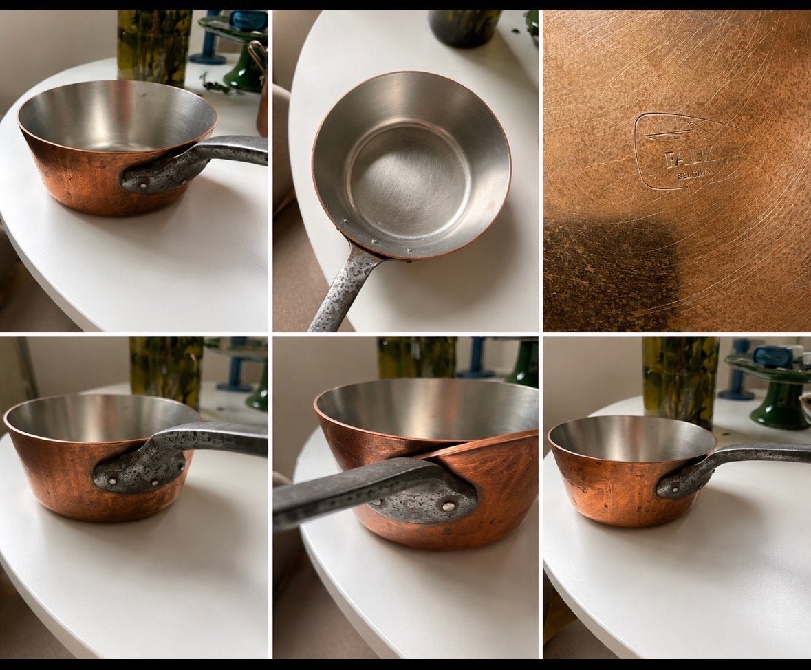 Koperen Falk pan 20 cm - Glimt als nieuw na poetsbeurt, Antiek en Kunst, Antiek | Koper en Brons, Ophalen of Verzenden, Koper