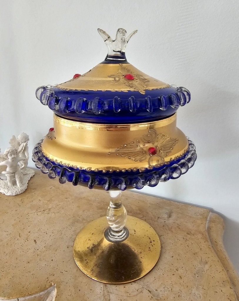 Vintage Murano Venetiaanse Bonbonnière - (Tre Fuochi), Antiek en Kunst, Antiek | Glas en Kristal, Ophalen of Verzenden