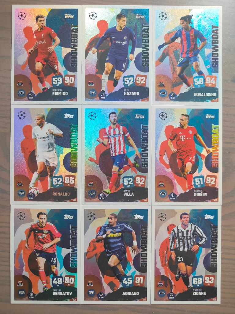 Topps Match Attax UCL - SHOWBOAT Set (9 kaarten), Ophalen of Verzenden, Zo goed als nieuw, Meerdere plaatjes