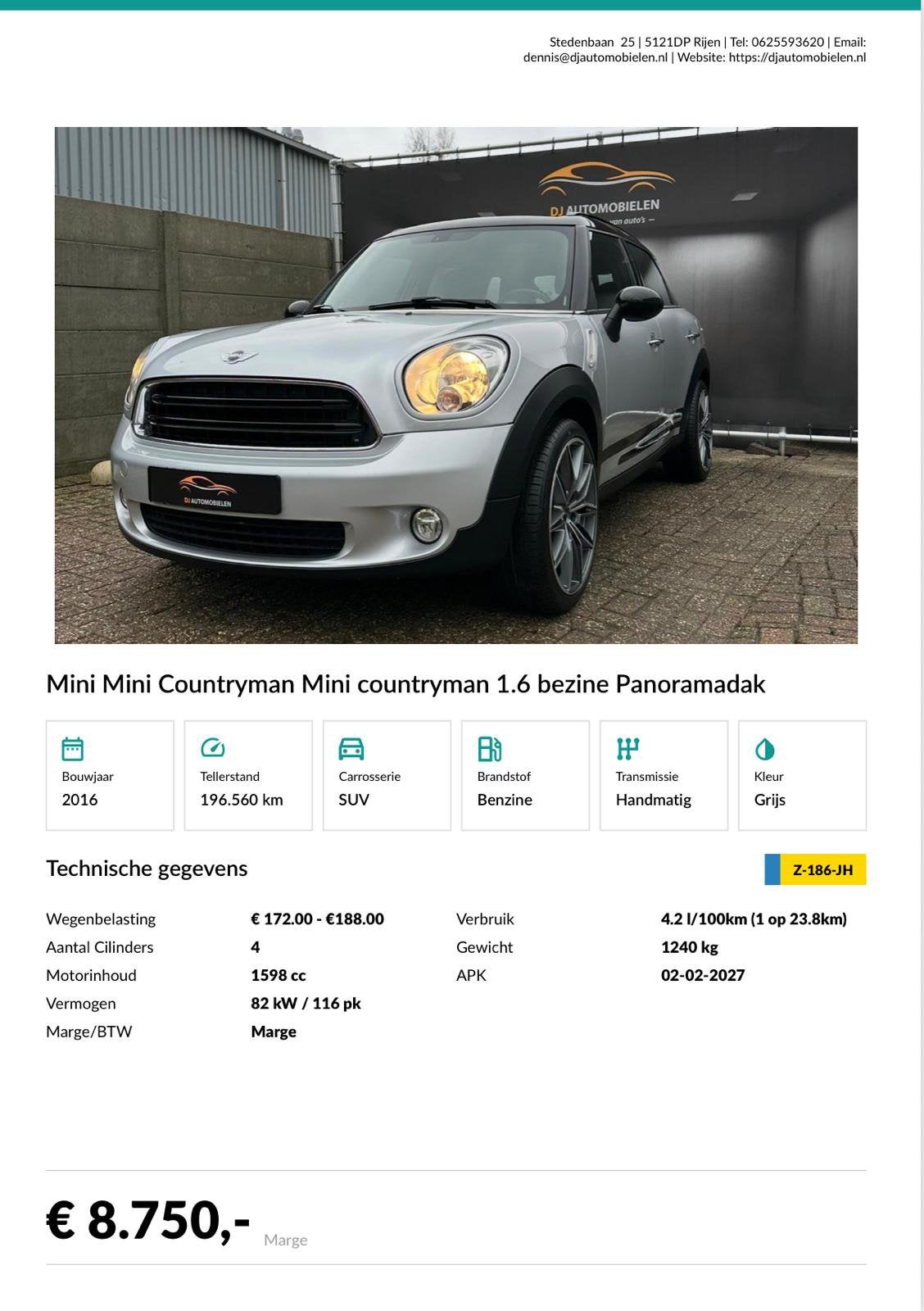 Mini Countryman 2016 john works uitvoering, Voorwielaandrijving, Stof, Zwart, Bedrijf