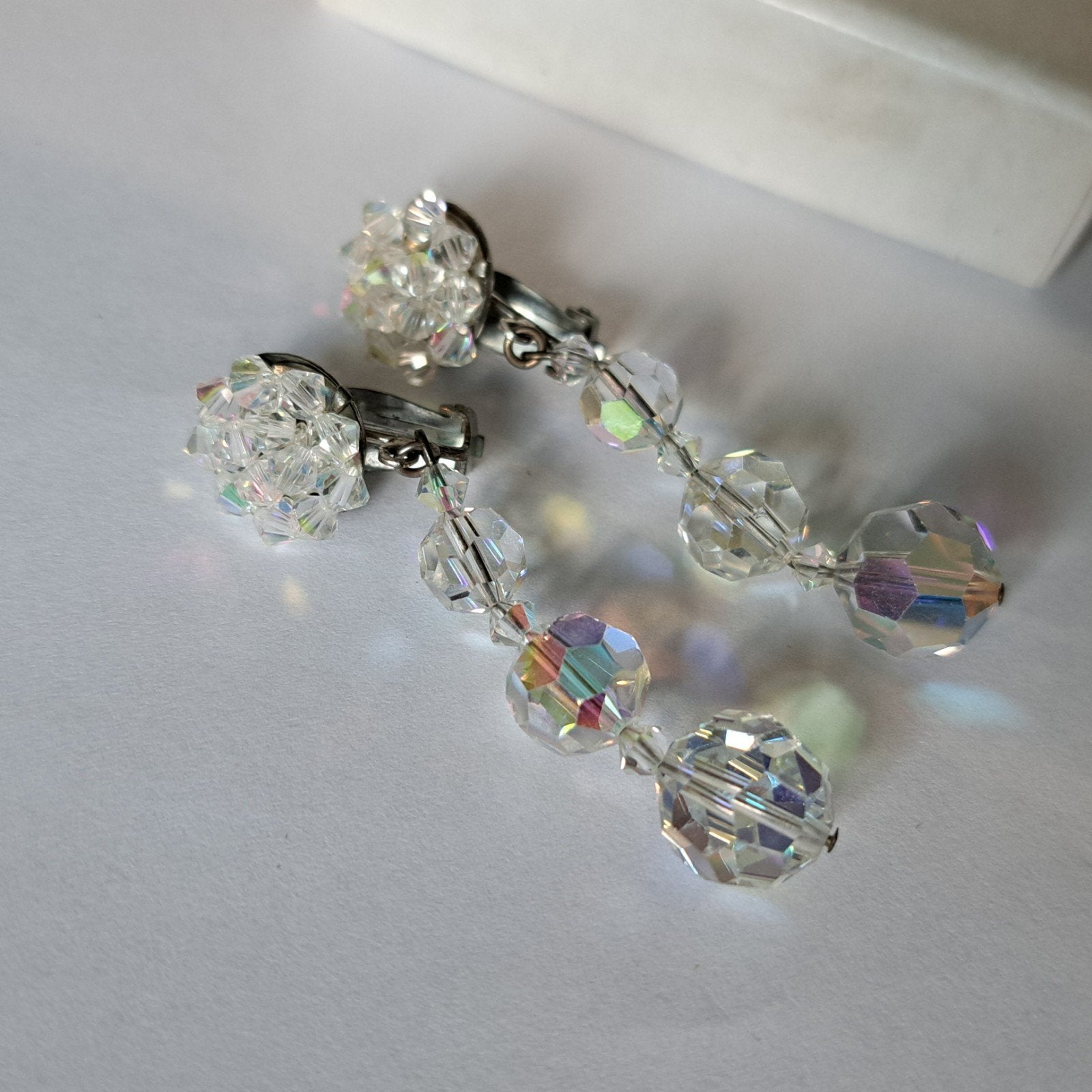 oorbellen kristal steentjes clips, Sieraden, Tassen en Uiterlijk, Antieke sieraden, Verzenden, Overige materialen, Oorbellen