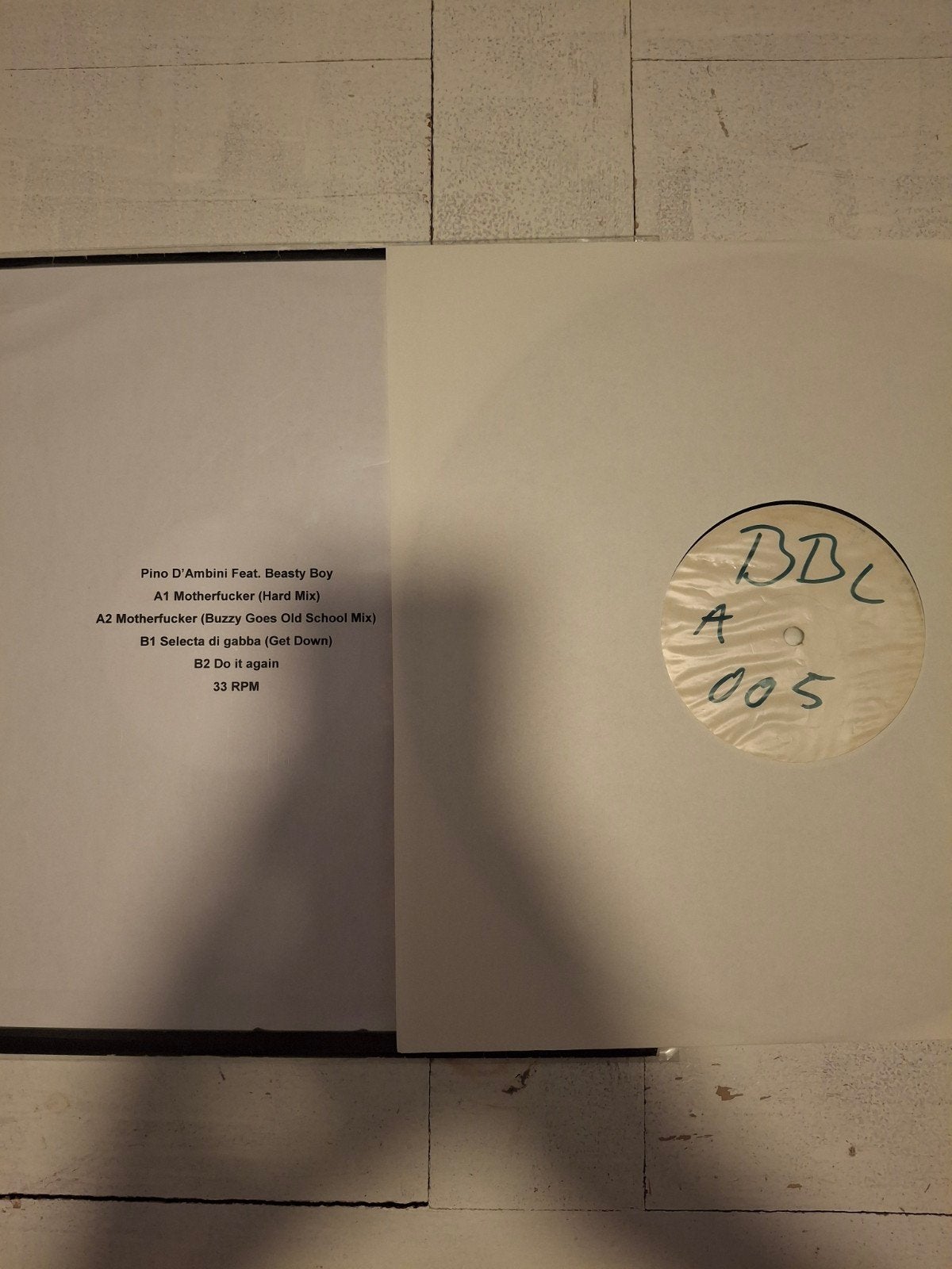 Gabber Vinyl Bzrk blacklabel 005 Whitelabel Pino d Ambini, Ophalen of Verzenden