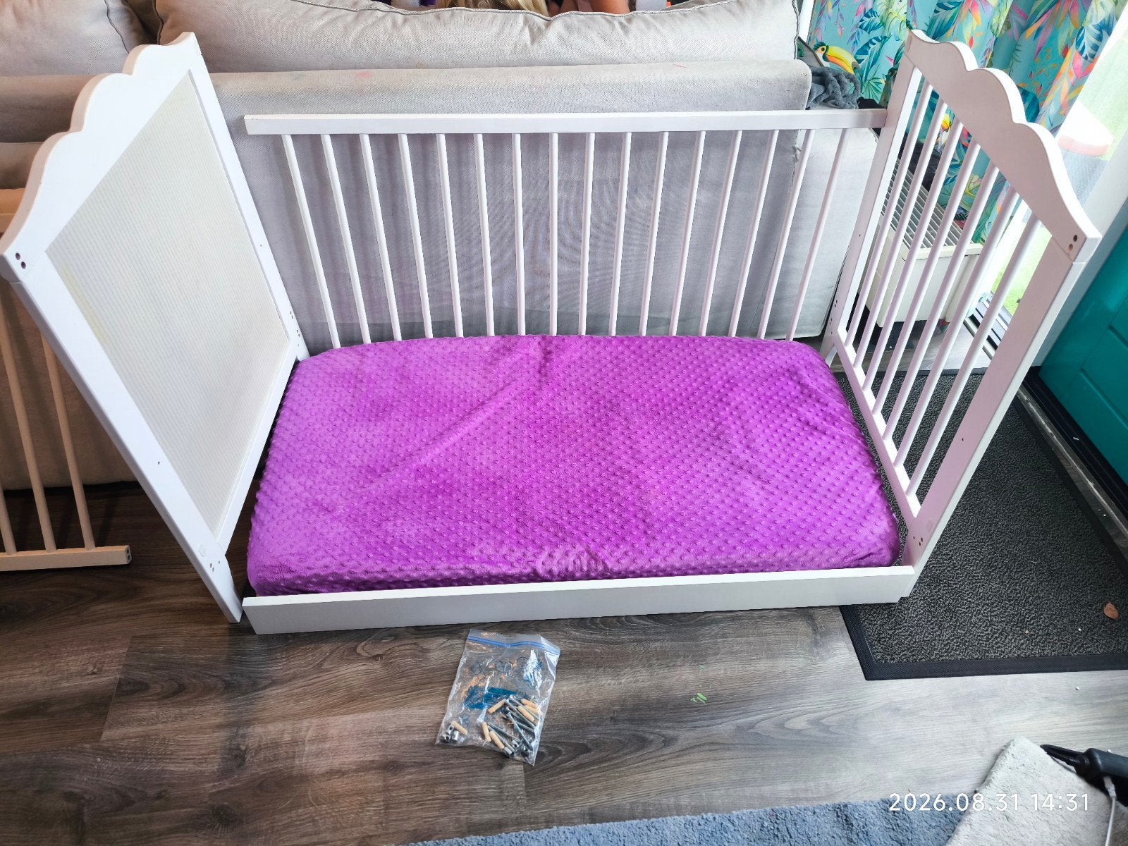 IKEA babybedje + Wellpur schuimmatras + zacht hoeslaken, Ophalen, Gebruikt, Ledikant