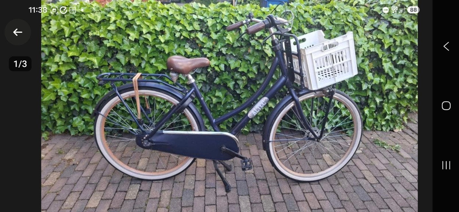 Damesfiets met voordrager en krat - Zo goed als nieuw, Velgrem, Versnellingen, Zo goed als nieuw, 50 tot 53 cm
