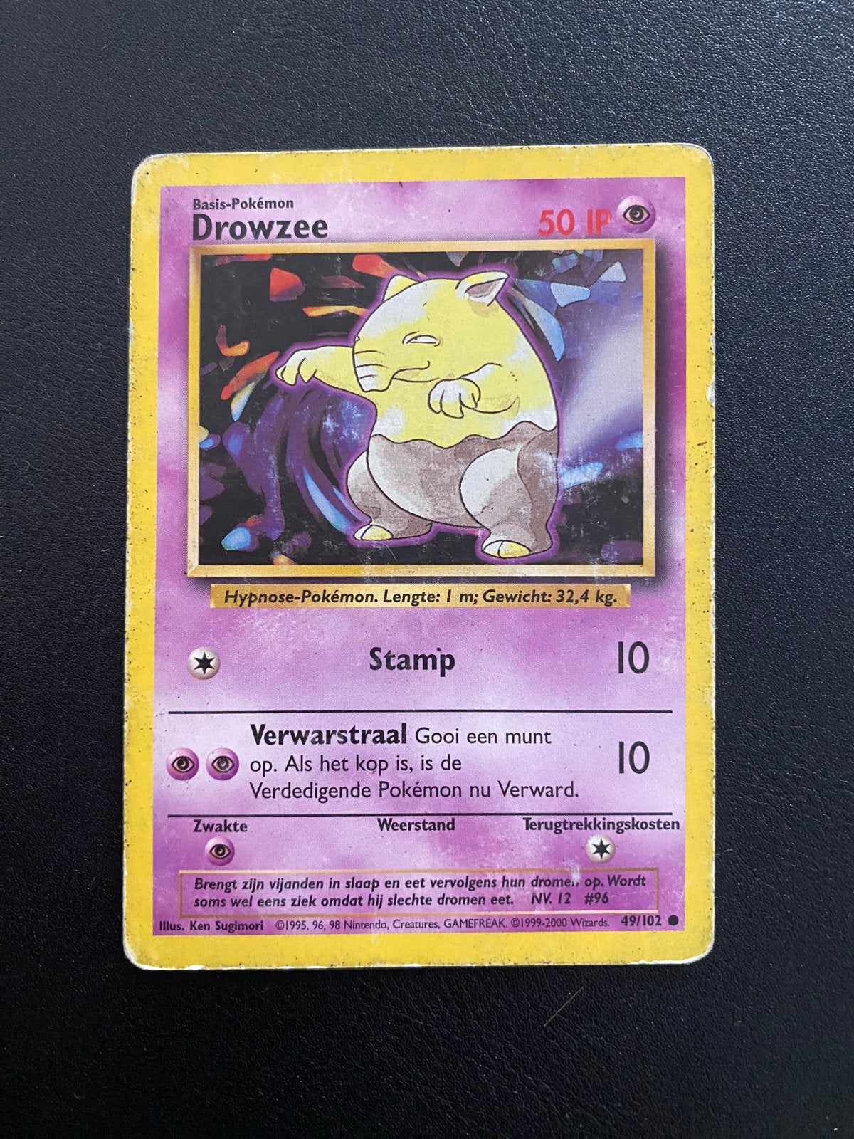 Drowzee 49/102 Common Pokémon Base (1995) Set Nederlands, Ophalen of Verzenden, Zo goed als nieuw, Losse kaart