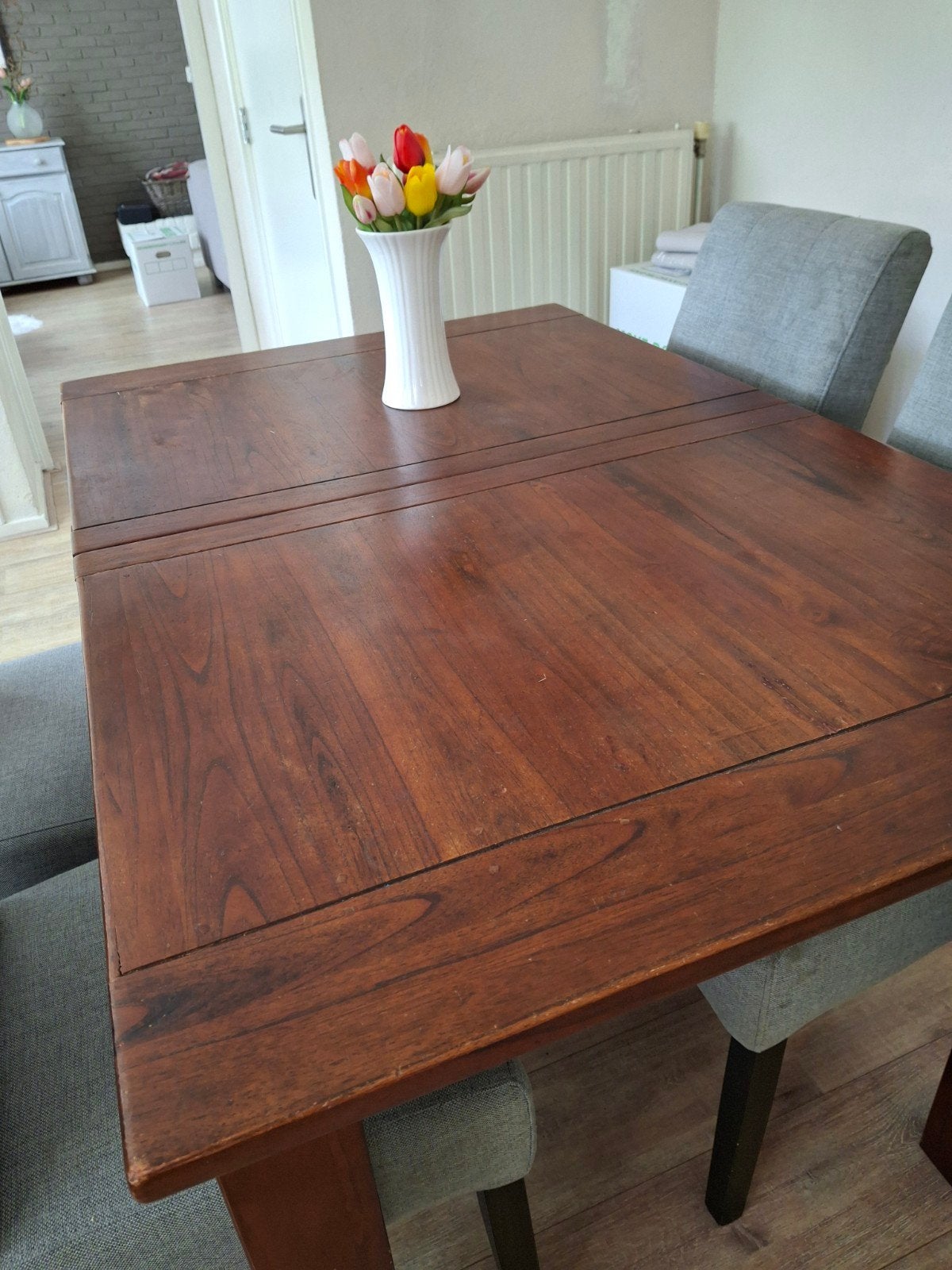 uitschuifbare eettafel 1.40 tot 1.80, Ophalen, Gebruikt, 100 tot 150 cm, 50 tot 100 cm