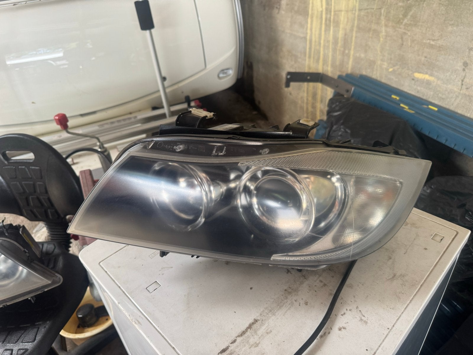 BMW E90 Xenon Koplampen met Angel Eyes, Auto-onderdelen, Verlichting, Ophalen, Gebruikt, BMW