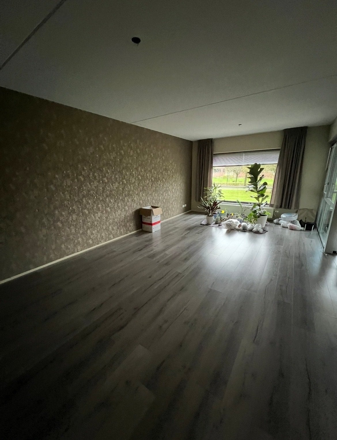Gratis laminaatvloer 150 m² - zelf verwijderen en ophalen, Ophalen, Gebruikt, 75 m² of meer, Grijs