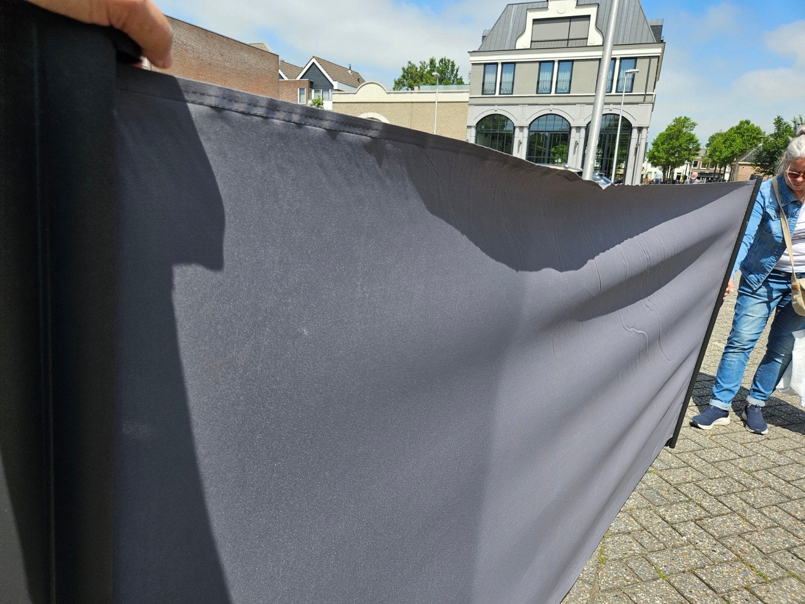 Zijscherm/Windscherm - Grijs, Tuin en Terras, Gebruikt, Overige typen, Ophalen of Verzenden, Minder dan 250 cm