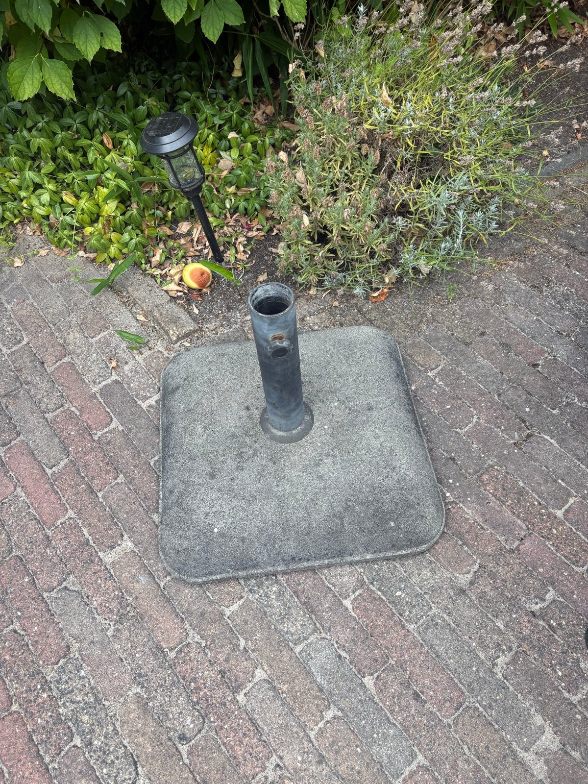 Parasolvoet van beton, vierkant, Tuin en Terras, Parasols, Ophalen, Gebruikt, Parasolvoet