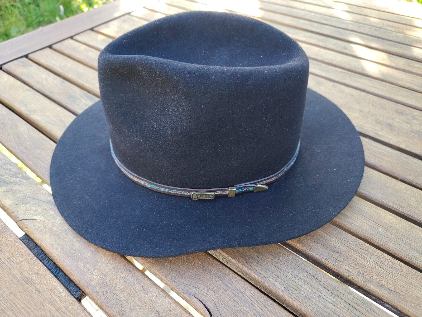 Akubra Leisure Time Australische Hoed - Maat 57 - Zwart, 56 of 57 cm (M, 7 of 7⅛ inch), Ophalen of Verzenden, Gedragen, Hoed