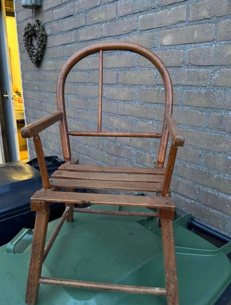 Vintage Houten Poppenstoel, Ophalen, Gebruikt, Babypop