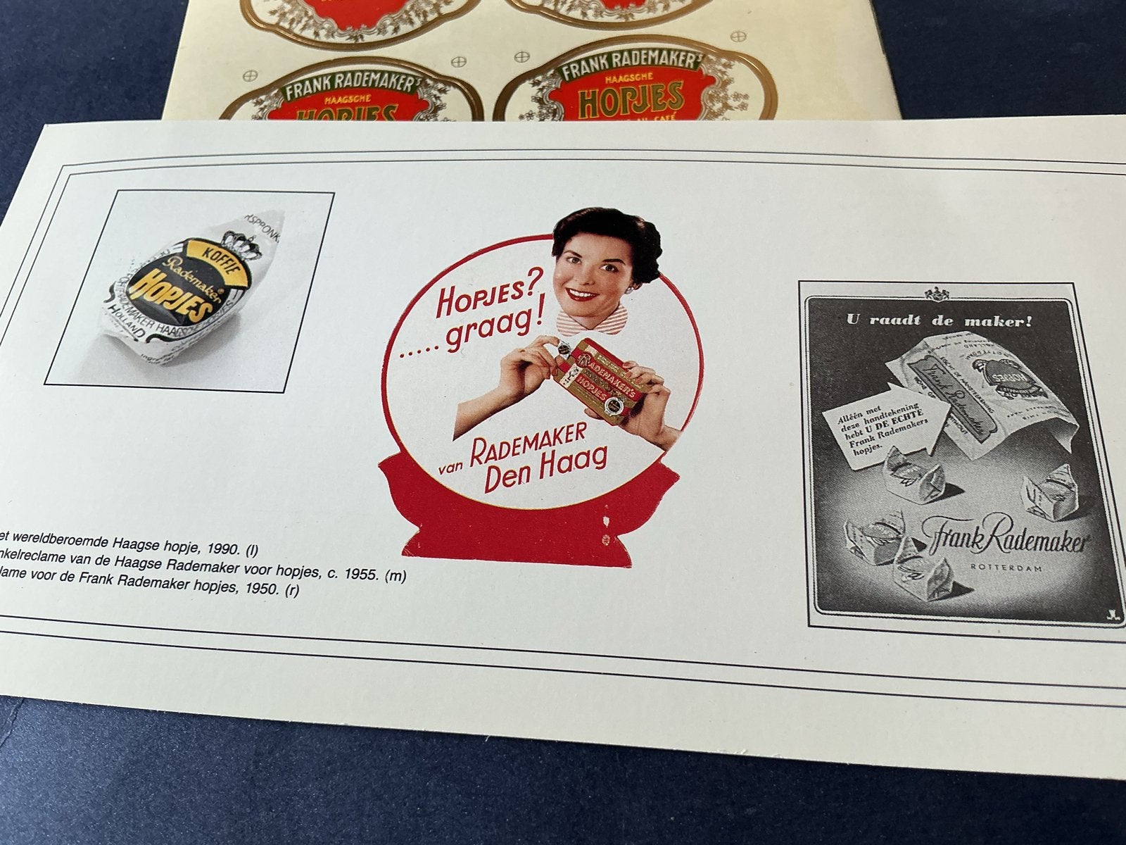Vintage Frank Rademaker HOPJES  reclame en etiketten, Verzamelen, Verzenden, Zo goed als nieuw, Reclamebord