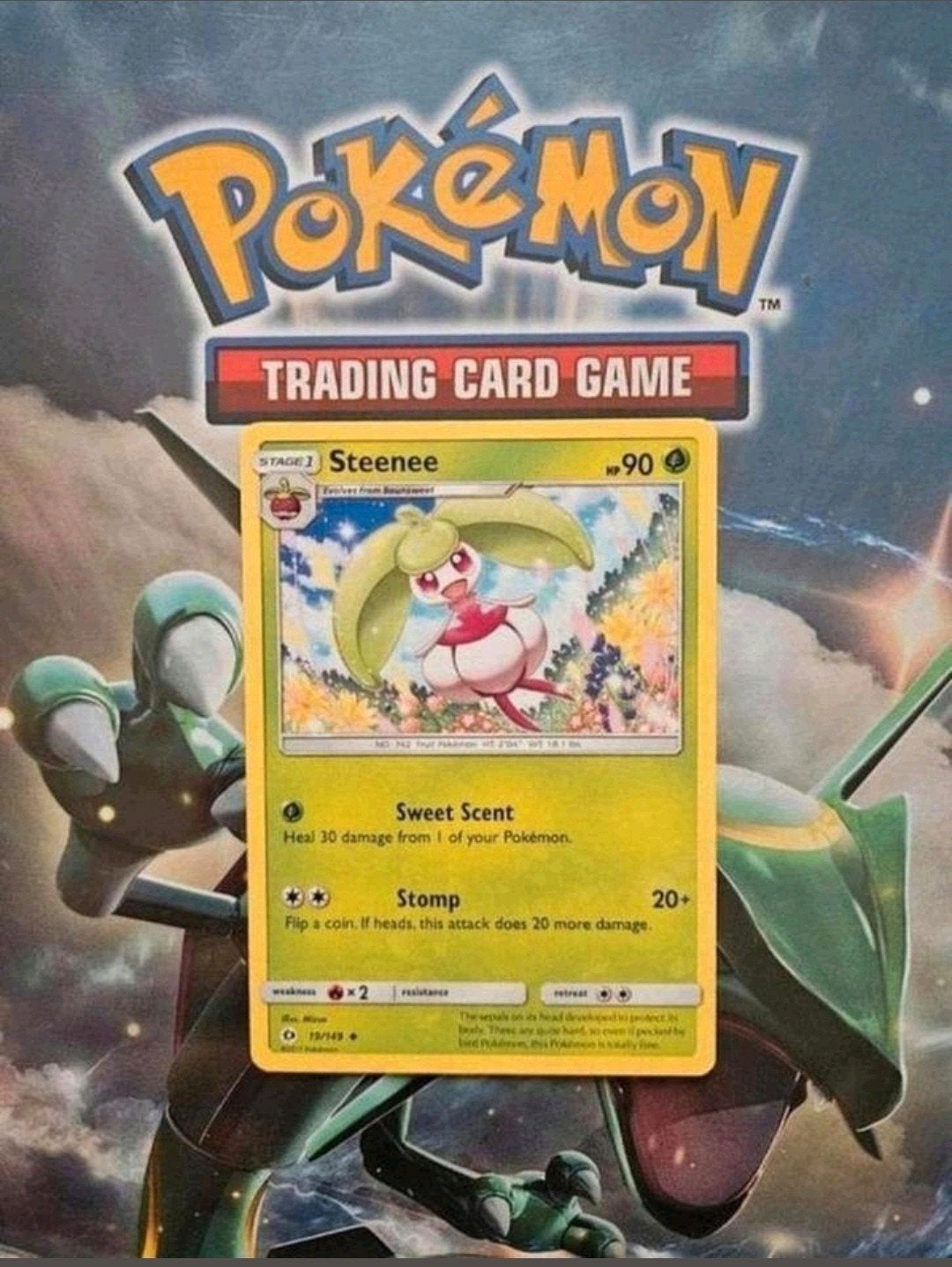 Steenee 19/149 Sun&moon base set pokemon kaart, Ophalen of Verzenden, Gebruikt, Losse kaart