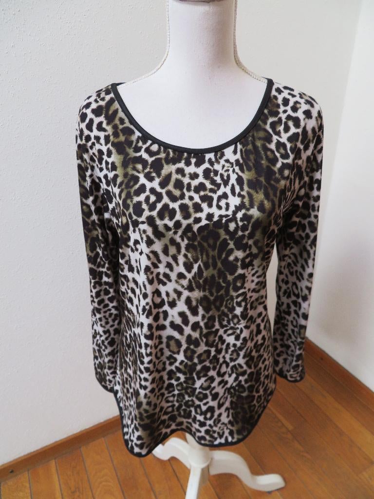 N66 DAZZLING shirt groen zwart maat M 38/40, Kleding | Dames, Maat 38/40 (M), Zwart, Ophalen of Verzenden, Zo goed als nieuw