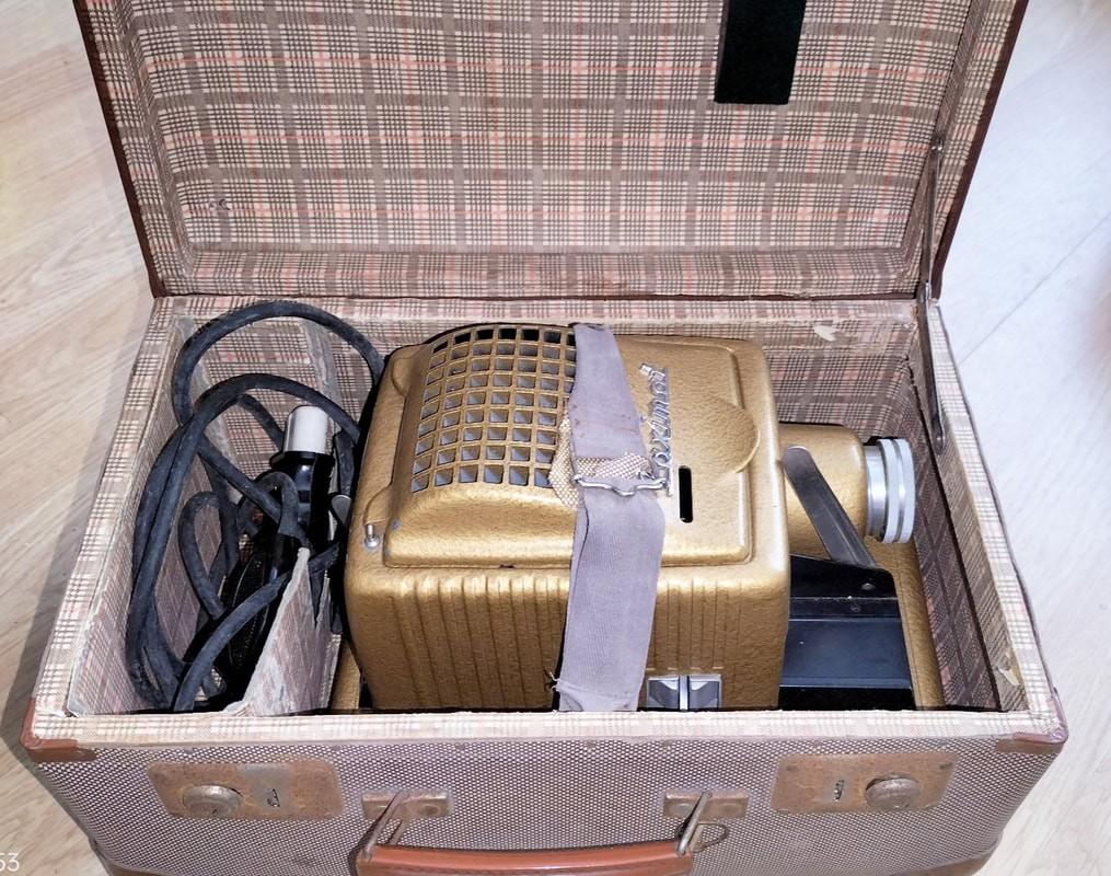 Vintage Diaprojector in Koffer - Retro Dia Projector, Ophalen of Verzenden, Gebruikt