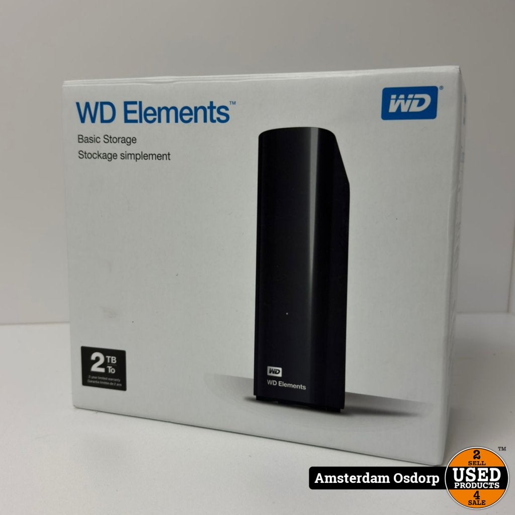 WD Elements Basic Storage 2TB | Nieuw, Western Digital, Gebruikt, https://www.westerndigital.com/nl-nl/support/contact-us, 5601 Great Oaks Parkway, San Jose, CA 95119, Verenigde Staten