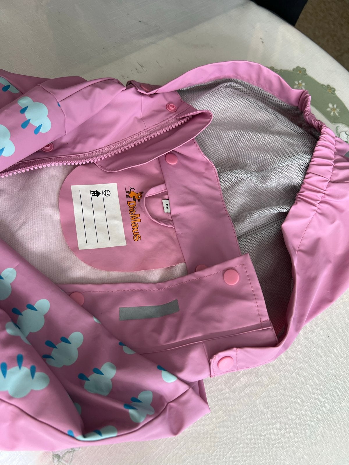 Roze regenjas met capuchon voor kinderen - Döll Maus, Ophalen of Verzenden, Gebruikt, Jongen of Meisje