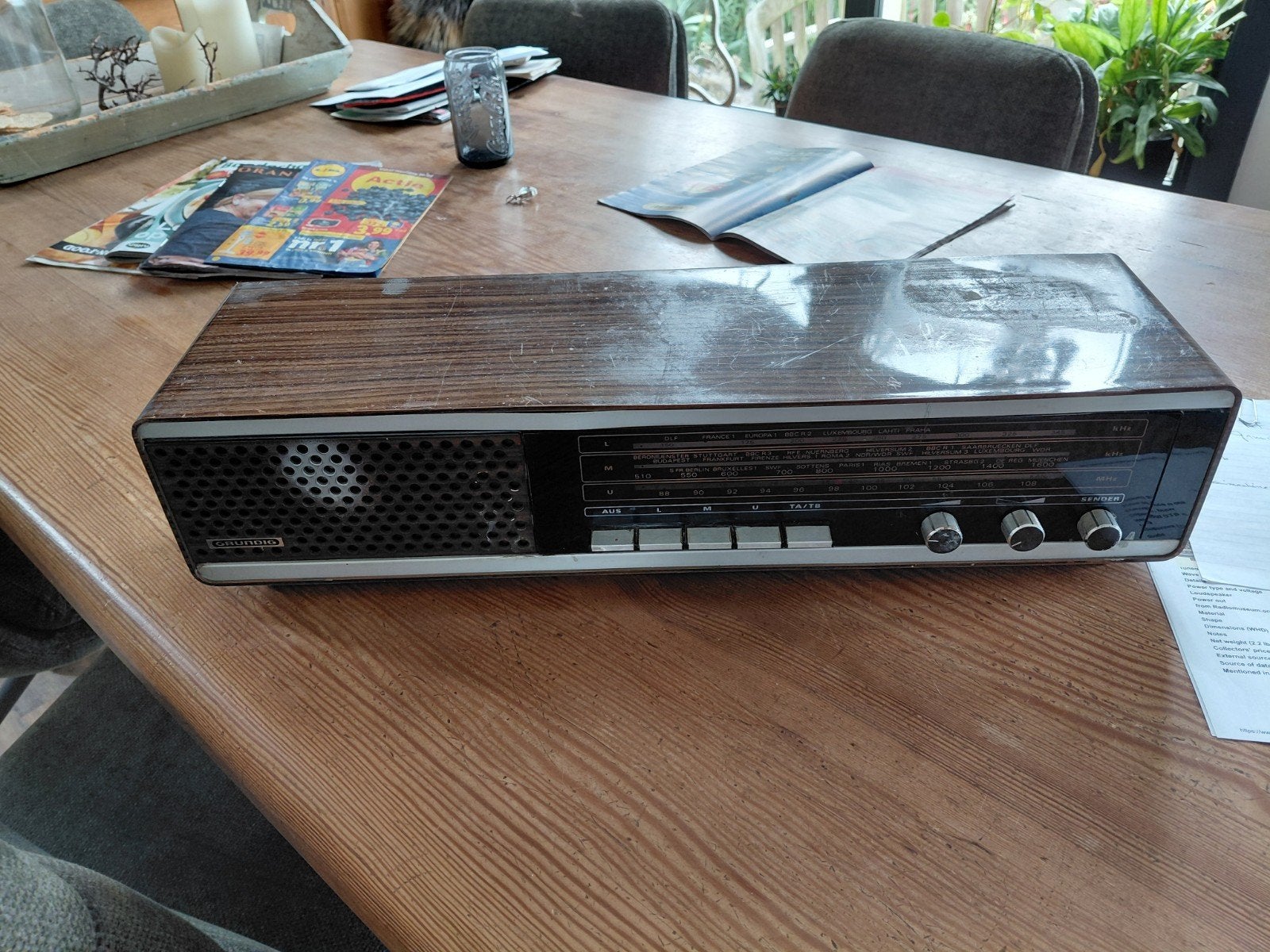 Grundig Radio RF 411 - Voor de liefhebber om op te knappen, Audio, Tv en Foto, Radio's, Ophalen of Verzenden