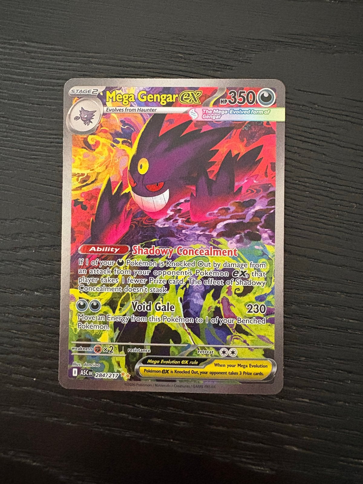 Mega Gengar EX Pokémon kaart 284/217, Ophalen of Verzenden, Nieuw, Losse kaart