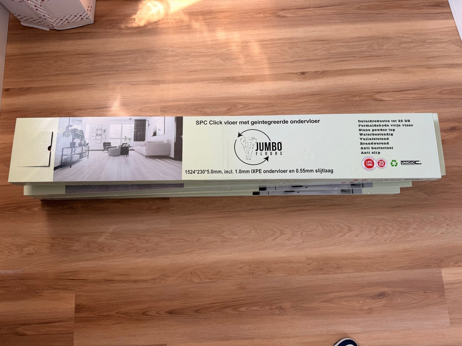 17,5m2 Jumbo Floors SPC Click vloer met ondervloer, Ophalen, Kunststof, Overige typen, Nieuw