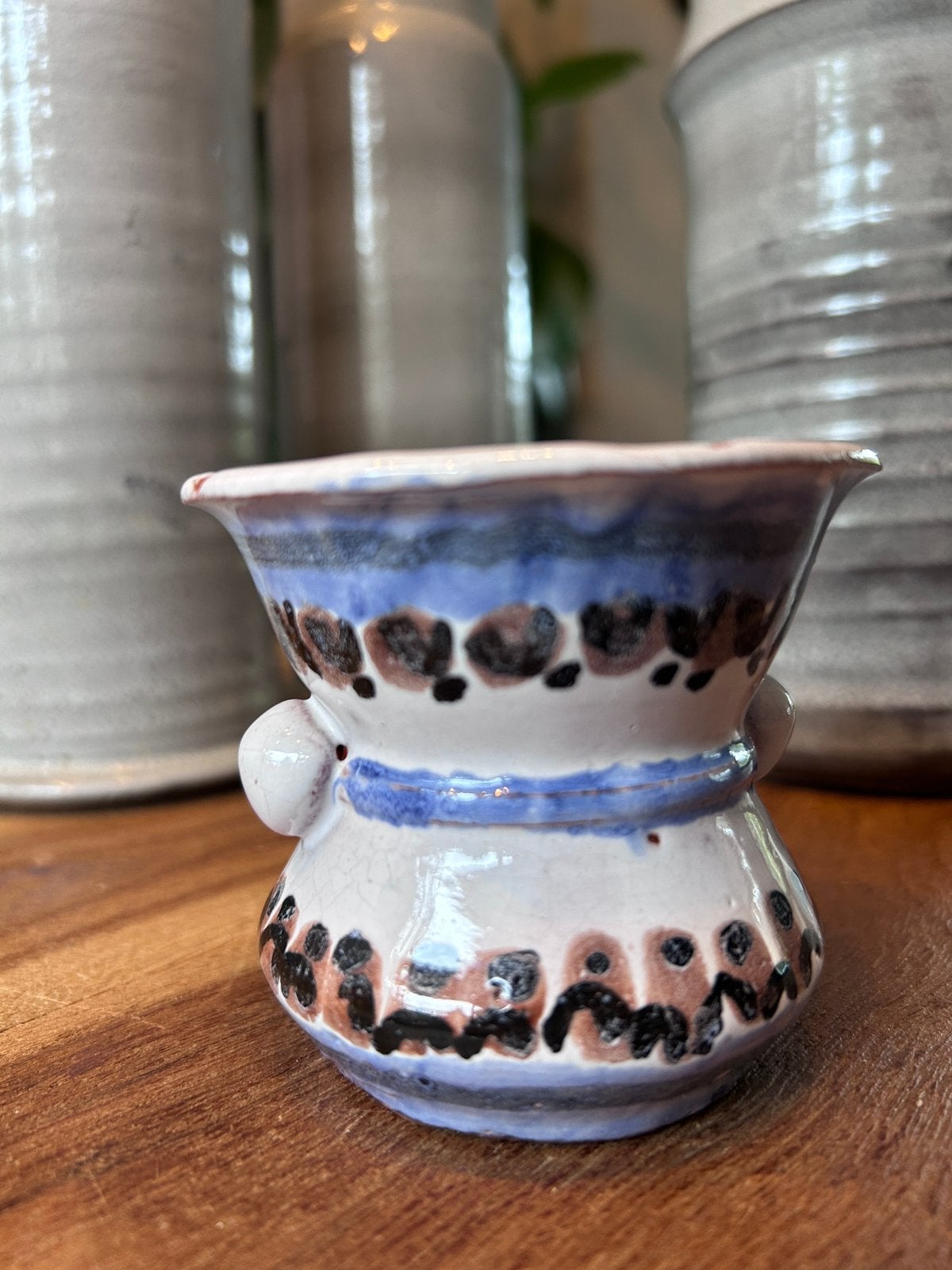 Vintage handgemaakt keramiek mini-vaasje / potje, Antiek en Kunst, Ophalen of Verzenden