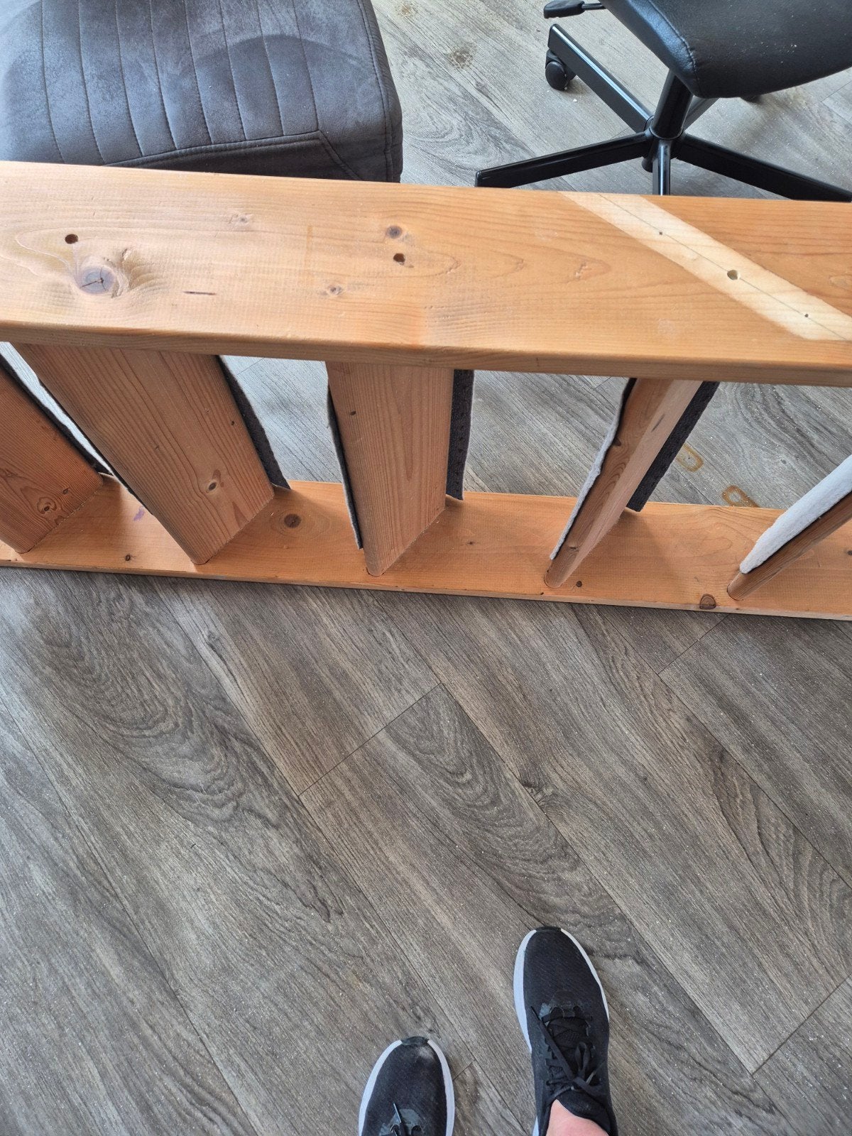 Massief houten ladder, Ophalen