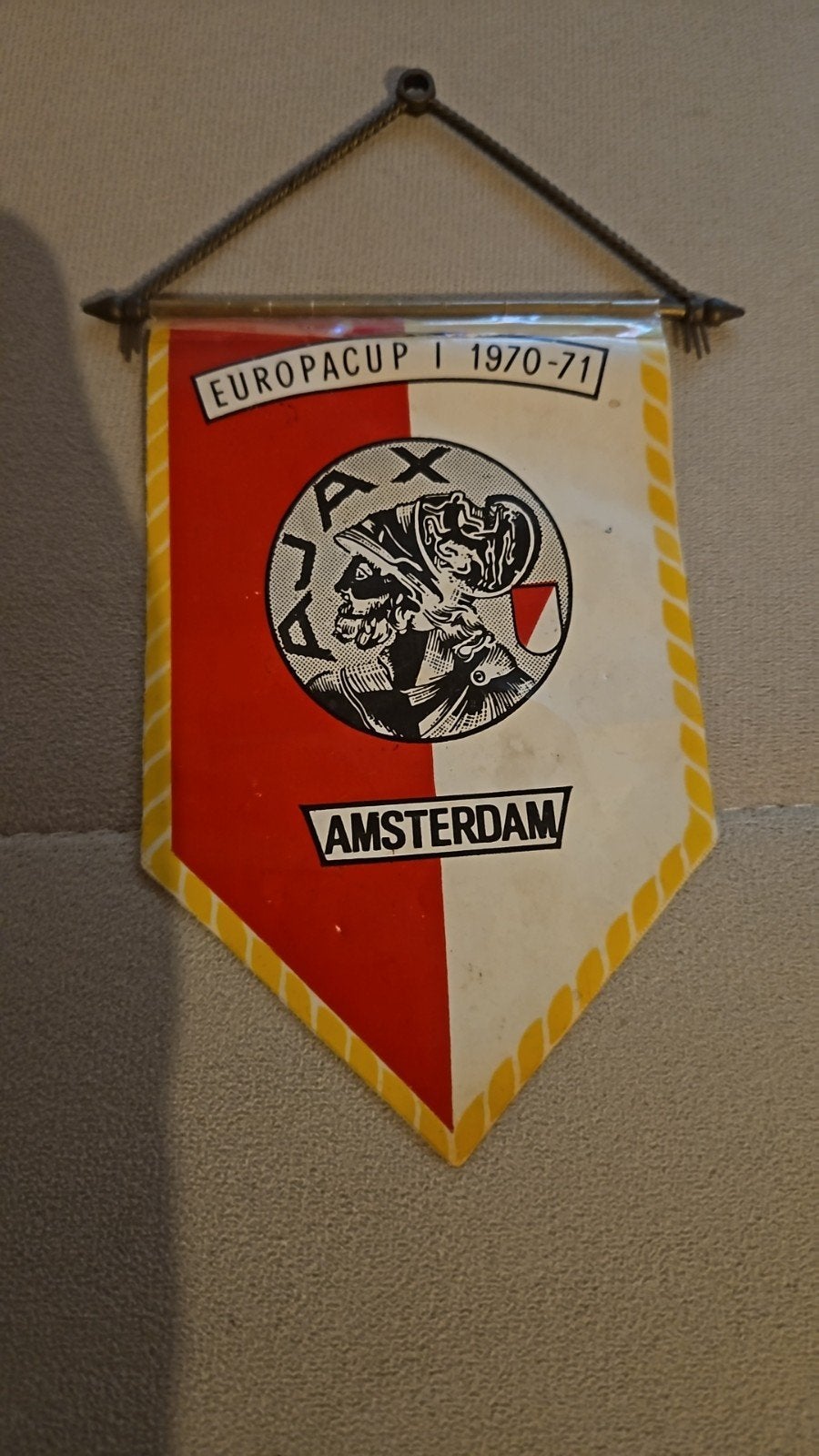Origineel Ajax vaantje Europacup I 1970-71, Ophalen of Verzenden, Gebruikt, Ajax, Vaantje of Sjaal