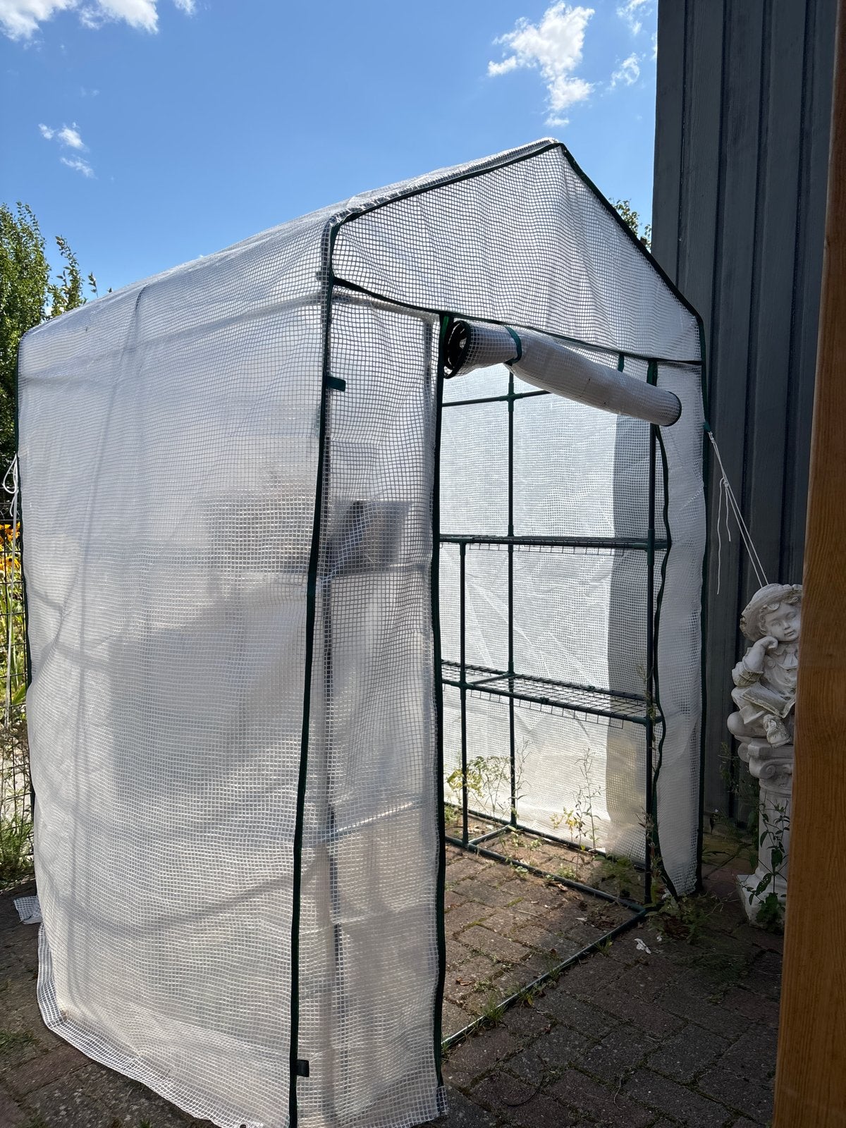 Compacte kweekkas met foliepanelen en stalen frame, Gebruikt, Folie, Kweekkas, Ophalen