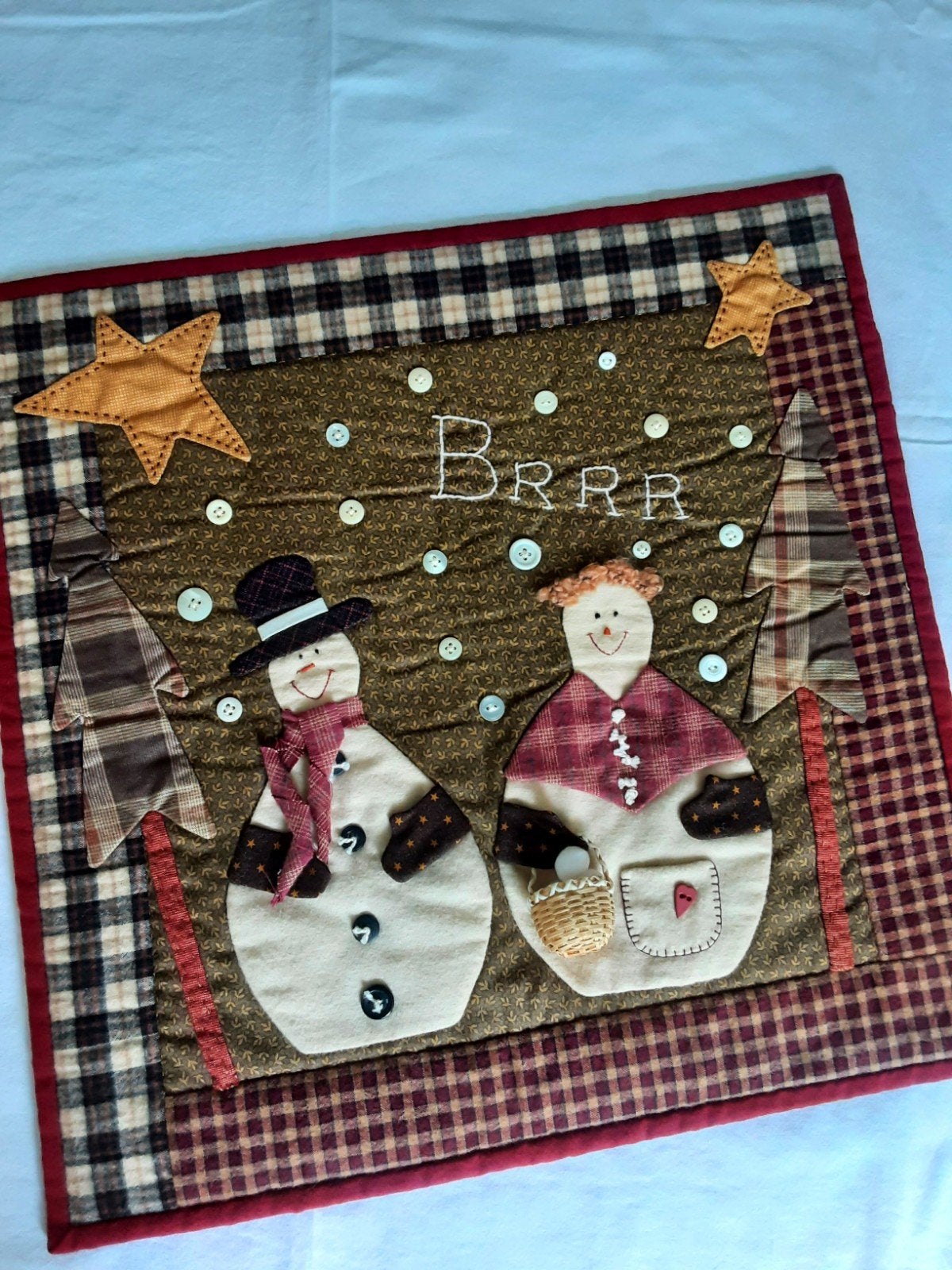 Quilt winter sneeuwpoppen handgemaakt, Ophalen of Verzenden