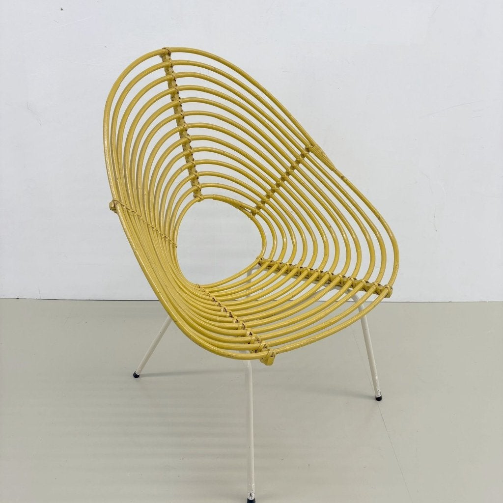 Rohe fauteuil jaren zestig, originele gele kleur, Huis en Inrichting, Ophalen, Gebruikt, ., Minder dan 75 cm