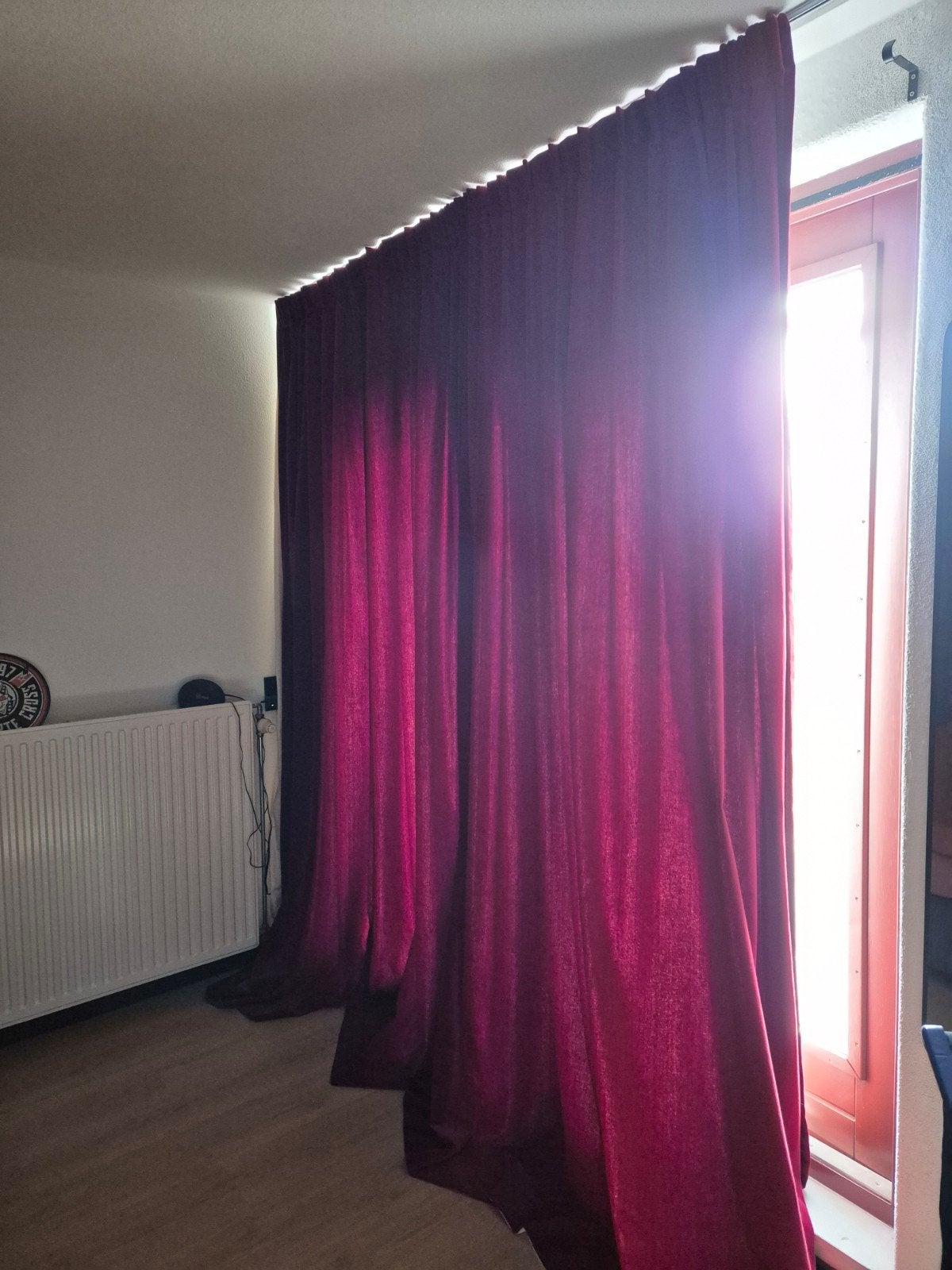 Luxe bordeauxrode velours gordijnen - verduisterend, Huis en Inrichting, Stoffering | Gordijnen en Lamellen, 200 cm of meer, Ophalen of Verzenden