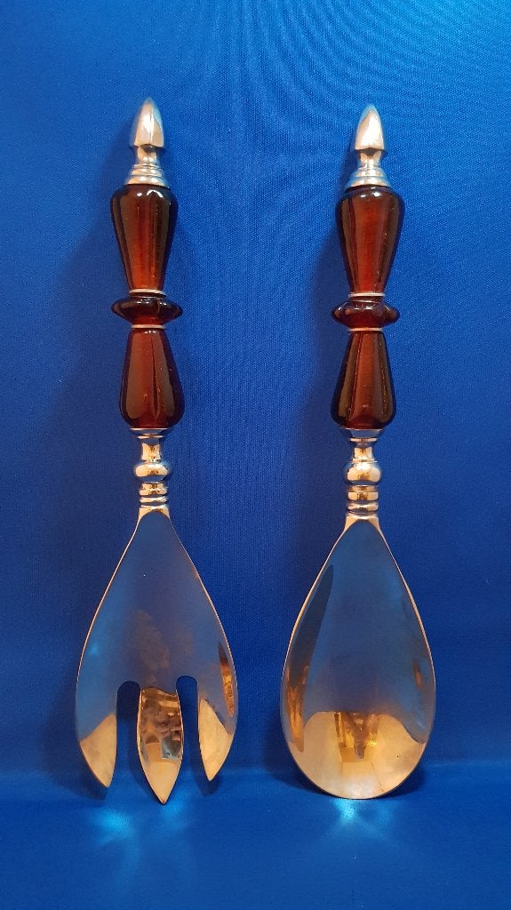 Vintage slabestek slacouvert, lepel en vork. Bijzonder! 3A20, Antiek en Kunst, Ophalen of Verzenden