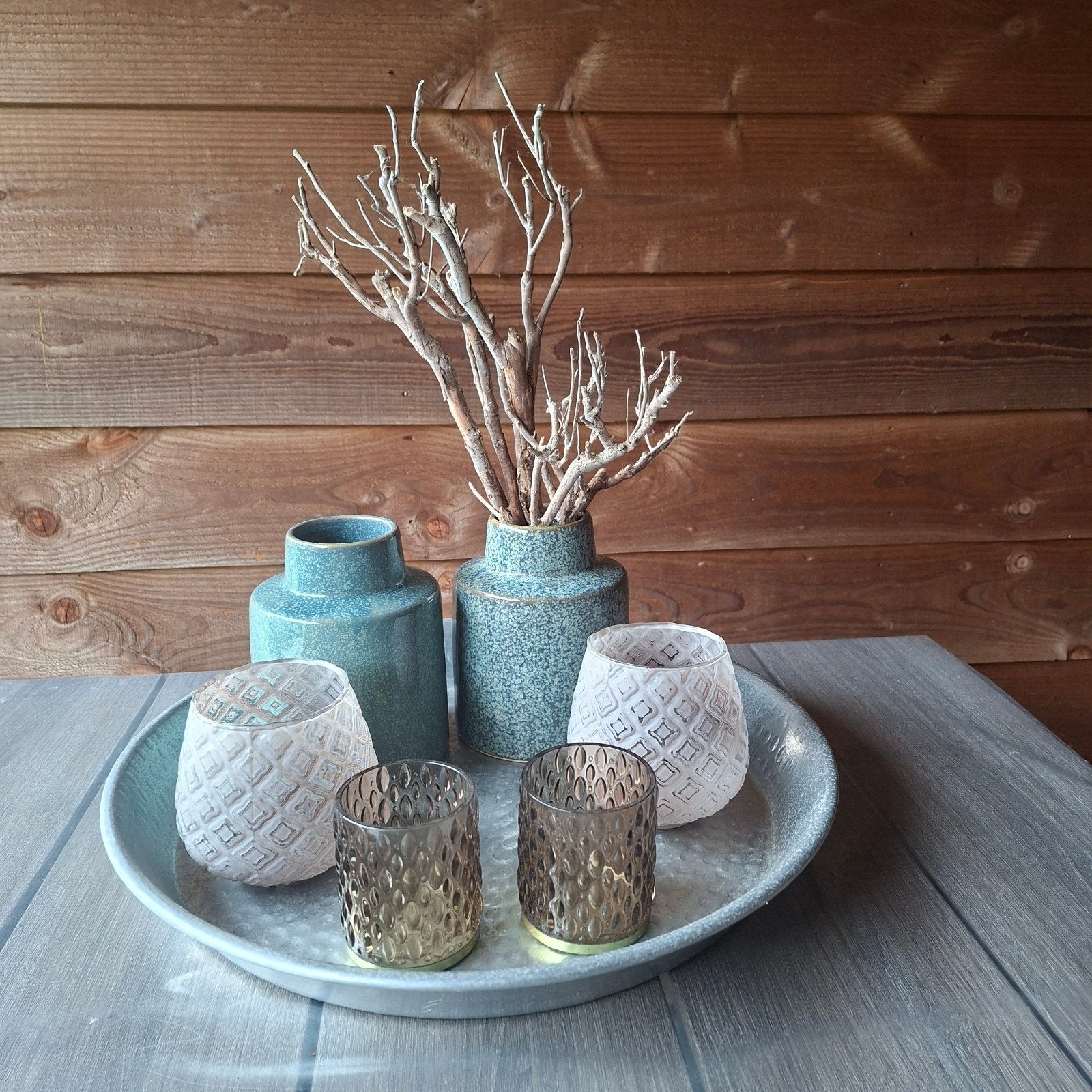 Zgan dienblad incl. woonaccesoires, Ophalen, Zo goed als nieuw, Metaal