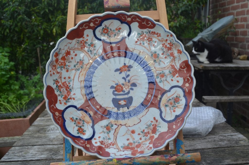 Japans Imari porseleinen bord 18e/19e/20e eeuw., Wanddecoratie, Japan, Meerkleurig, 31 cm