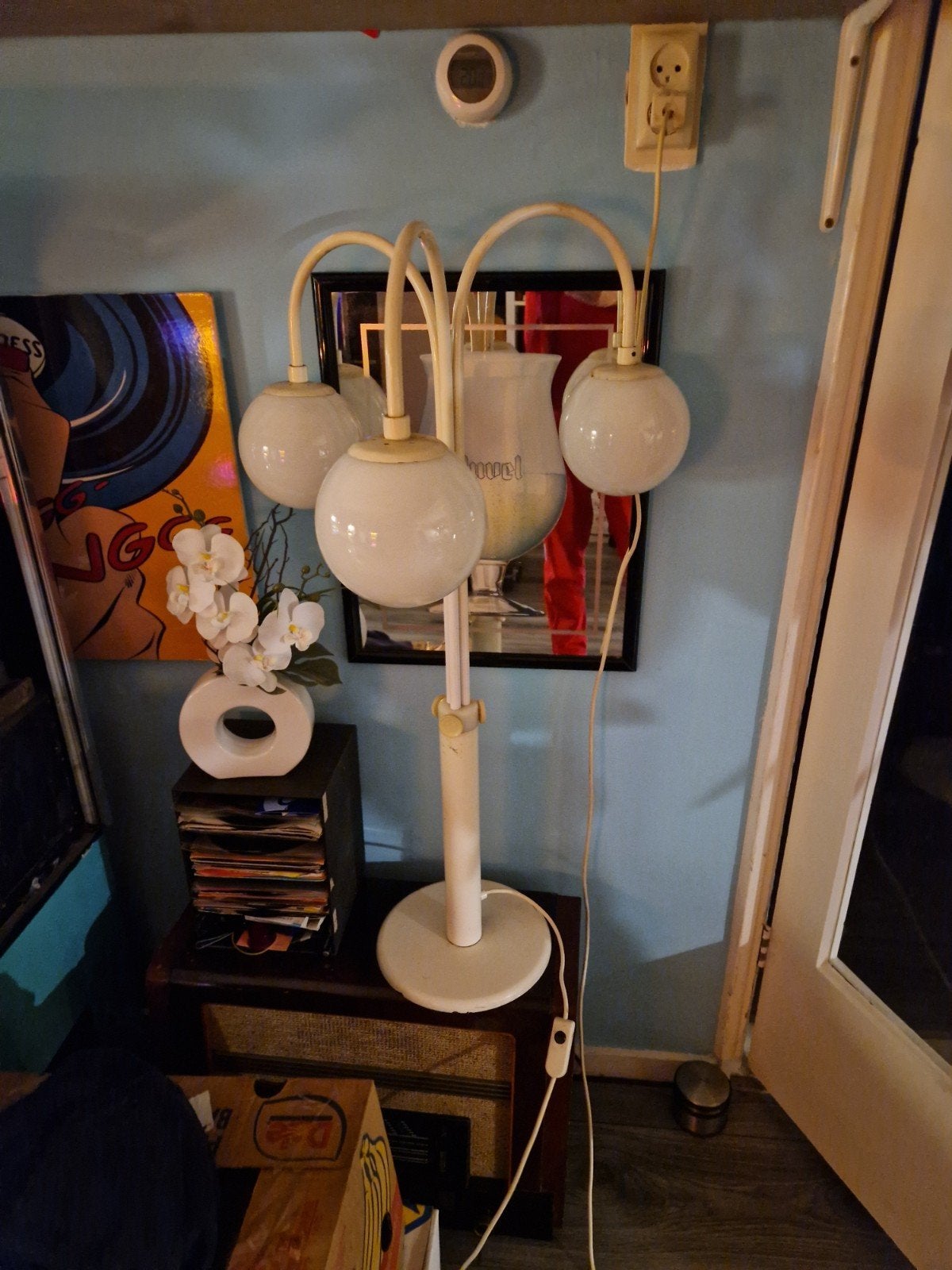 Elco lite Space age bollen lamp Vintage, Huis en Inrichting, Lampen | Vloerlampen, Ophalen, Gebruikt, Minder dan 100 cm, Glas