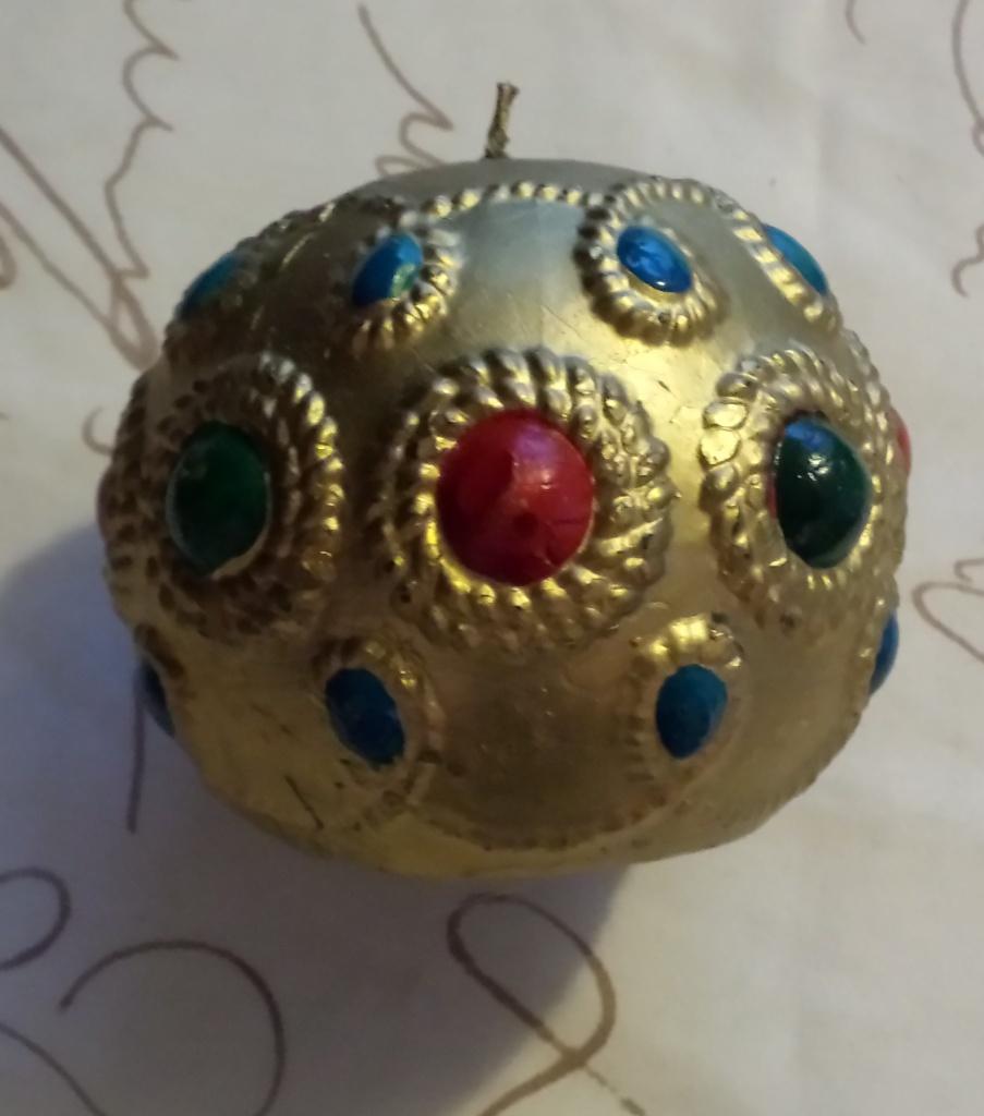 BolKaars (GoudKleurig), Ophalen of Verzenden, Zo goed als nieuw, Metaal, Kaars