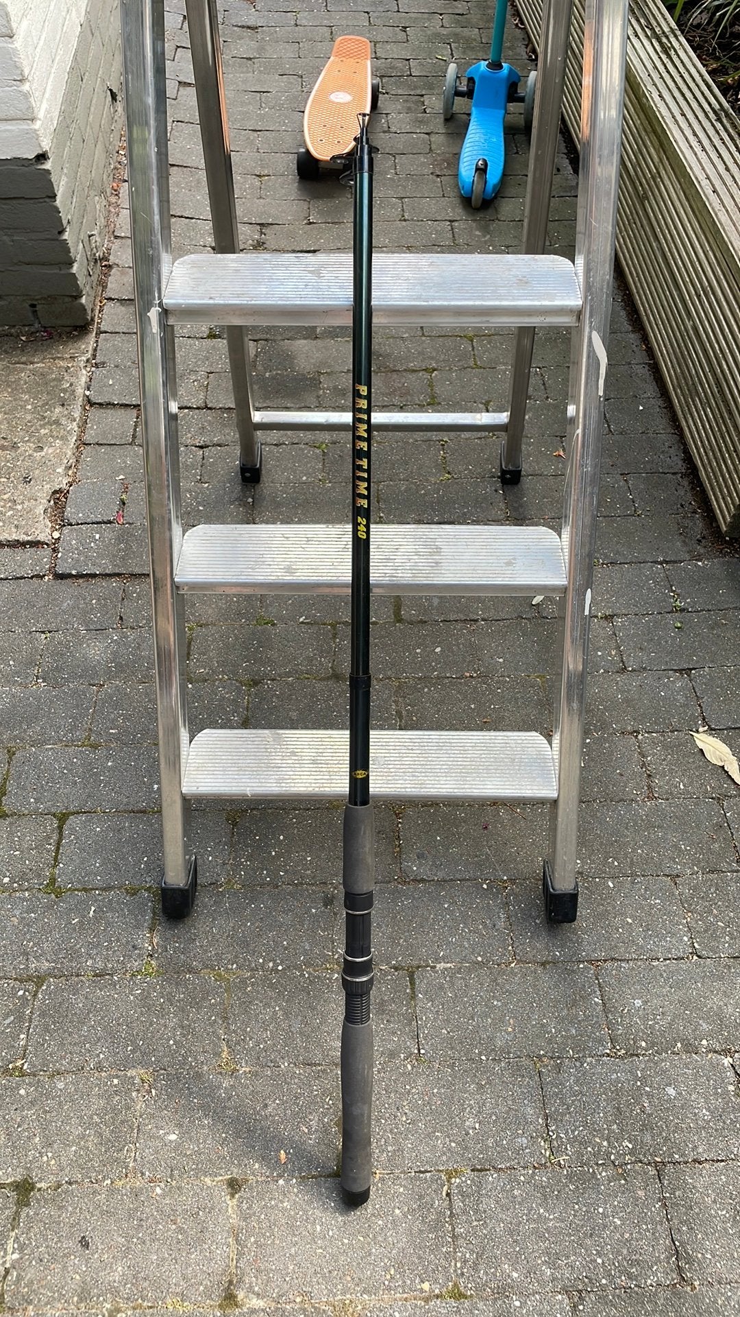 Reishengel uitschuif telescoop hengel 240cm lengte, Ophalen, Gebruikt, Werphengel
